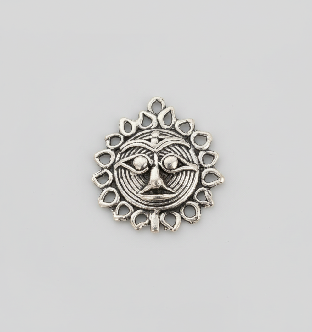 Dhokra Surya Face Pendant
