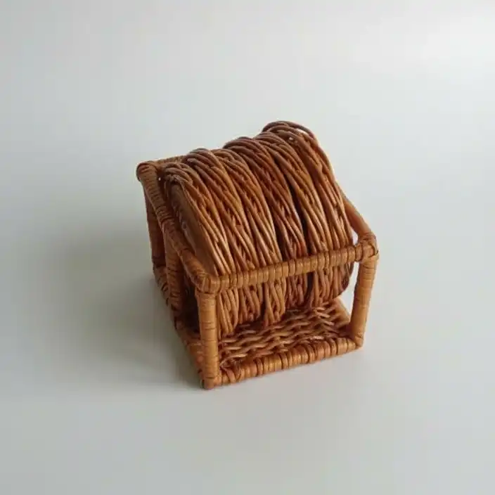 Bamboo Coaster Set with Holder