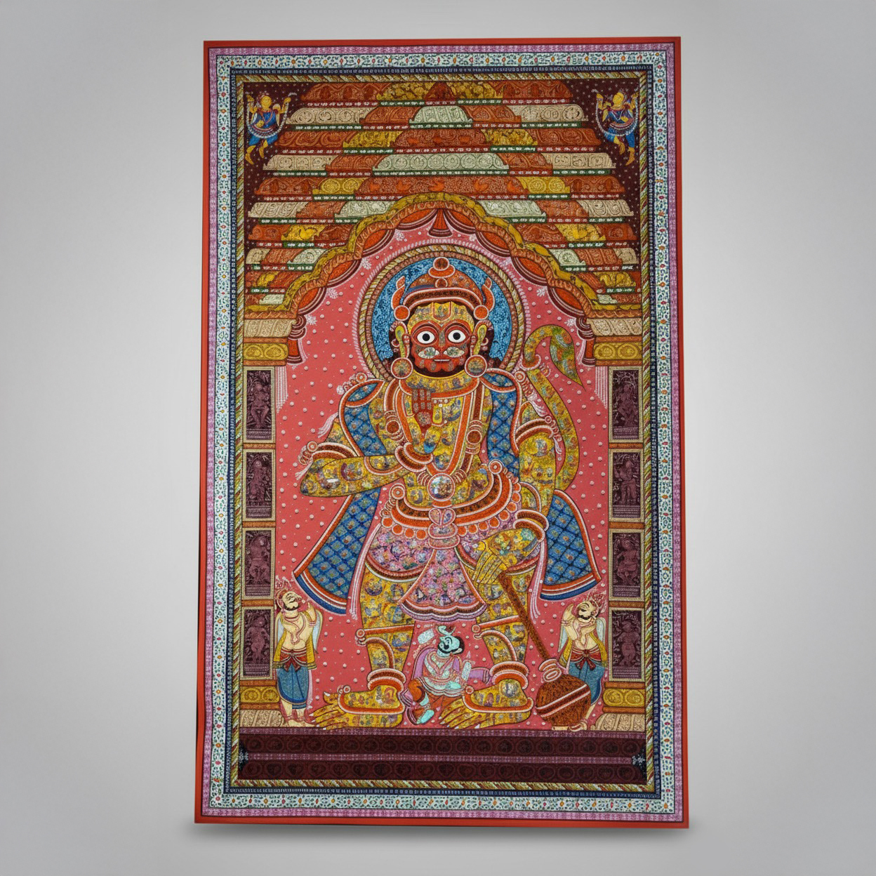 Pattachitra Painting – Lord Narasimha in Sanctum (Framed)