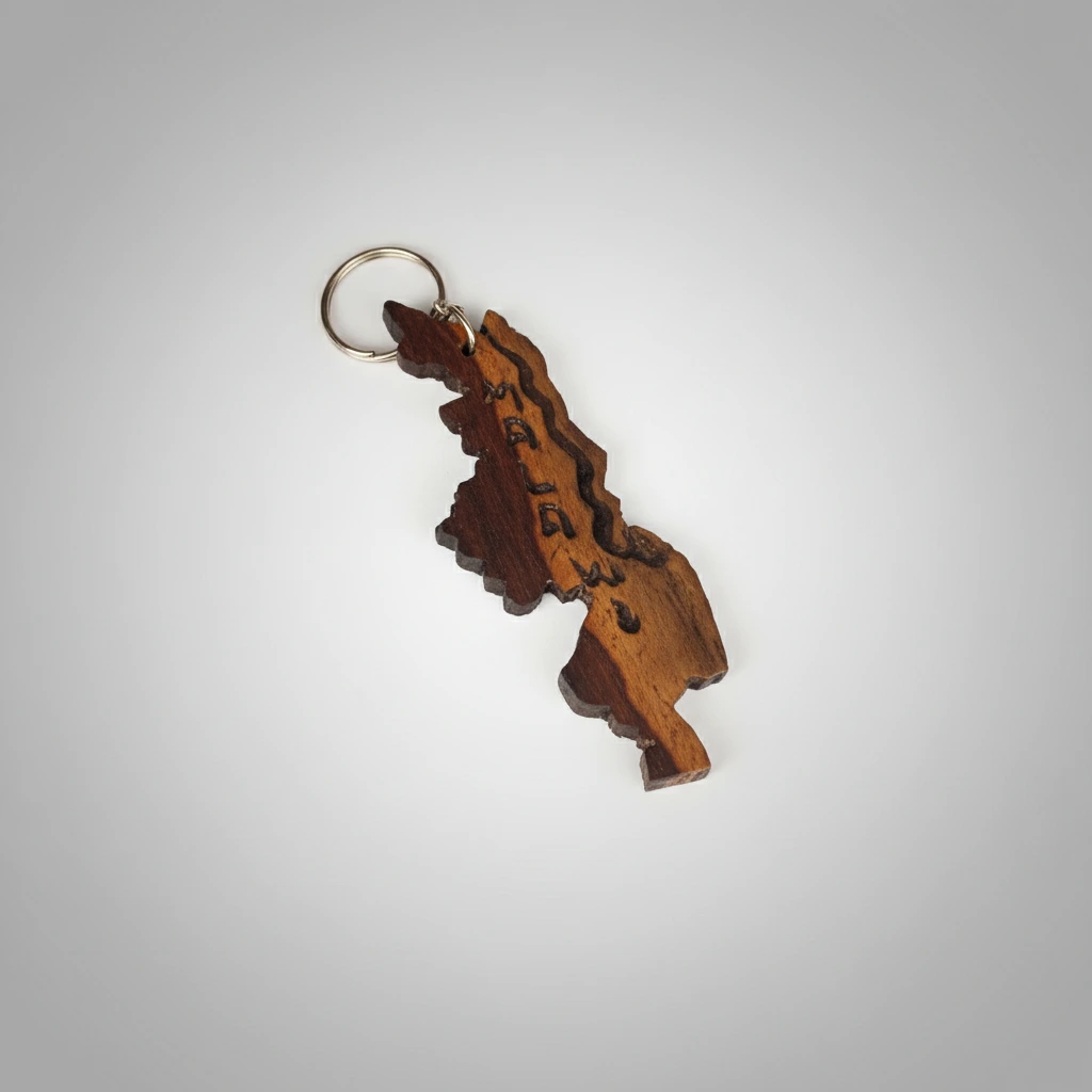 Wood Carved Keyring